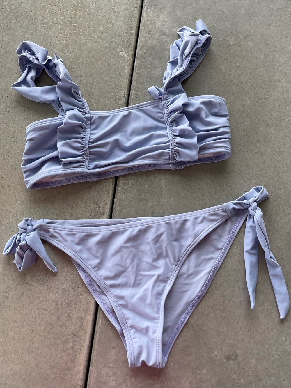 Ruffle & ruched bikini by Shein